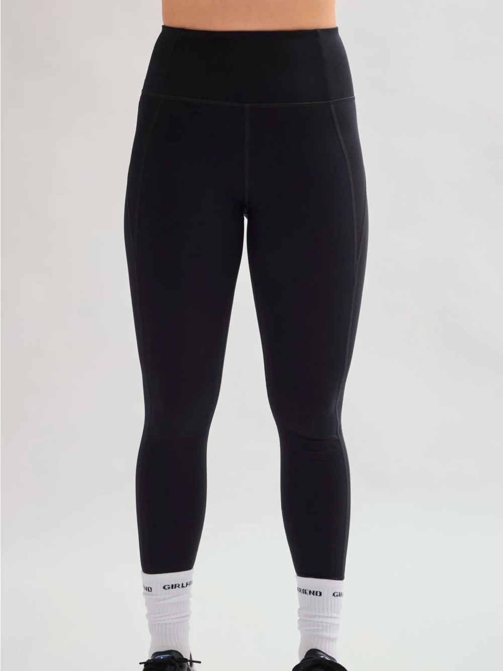 girlfriend collective Black Active Leggings with Interior Logo (XS)